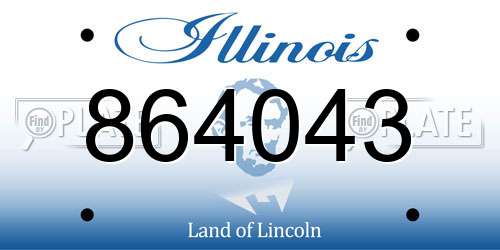 864043 Illinois License Plate
