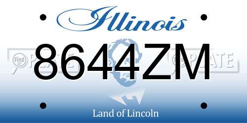 8644ZM Illinois License Plate
