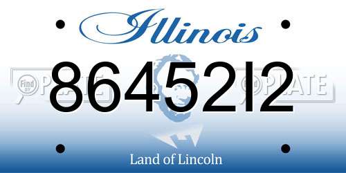 86452I2 Illinois License Plate