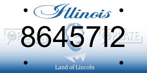 86457I2 Illinois License Plate