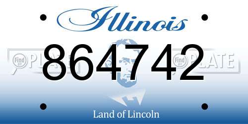 864742 Illinois License Plate