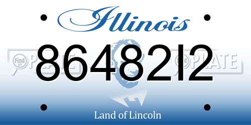 86482I2 Illinois License Plate
