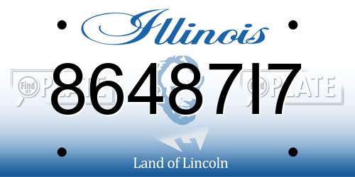 86487I7 Illinois License Plate