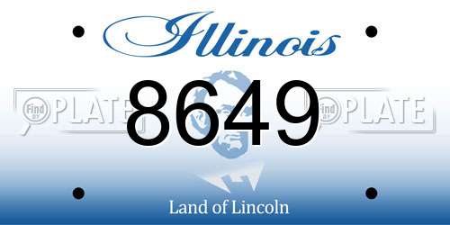 8649 Illinois License Plate