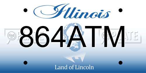 864ATM Illinois License Plate
