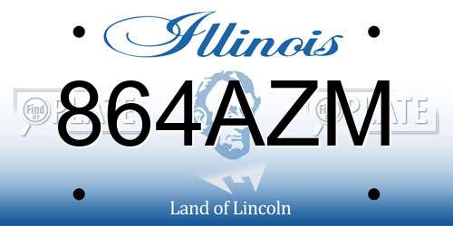 864AZM Illinois License Plate