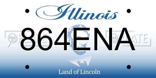 864ENA Illinois License Plate