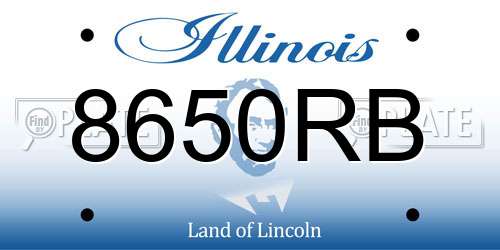 8650RB Illinois License Plate