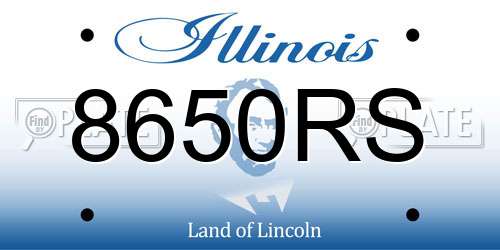 8650RS Illinois License Plate