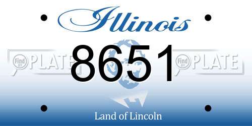 8651 Illinois License Plate