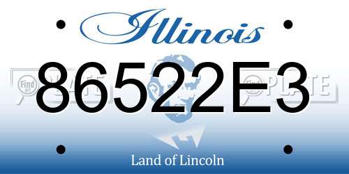 86522E3 Illinois License Plate