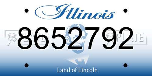 8652792 Illinois License Plate
