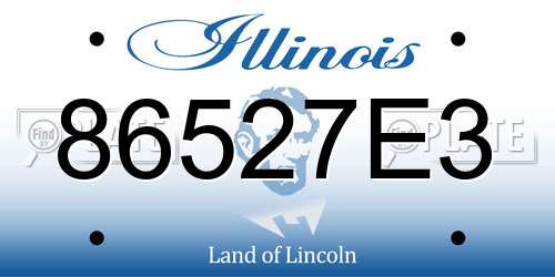86527E3 Illinois License Plate