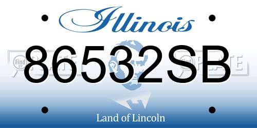 86532SB Illinois License Plate