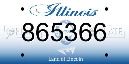 865366 Illinois License Plate
