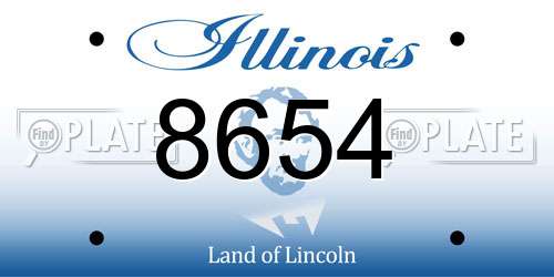 8654 Illinois License Plate