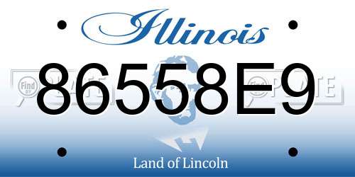 86558E9 Illinois License Plate