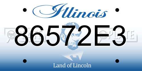 86572E3 Illinois License Plate