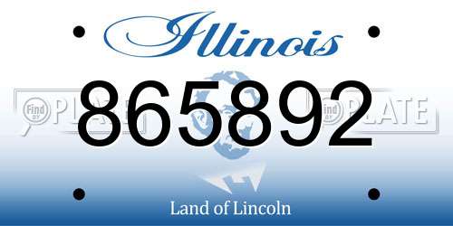 865892 Illinois License Plate