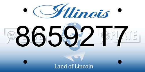 86592T7 Illinois License Plate