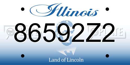 86592Z2 Illinois License Plate