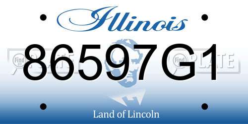 86597G1 Illinois License Plate