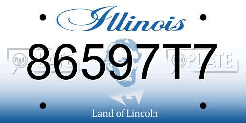 86597T7 Illinois License Plate