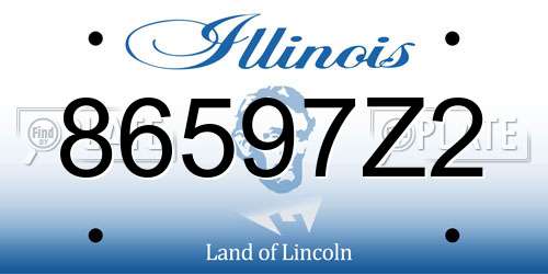 86597Z2 Illinois License Plate