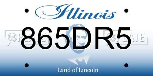 865DR5 Illinois License Plate