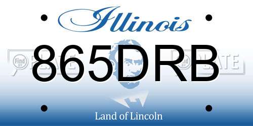 865DRB Illinois License Plate