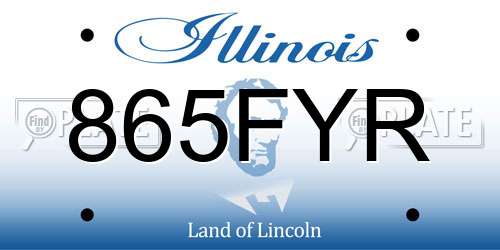 865FYR Illinois License Plate