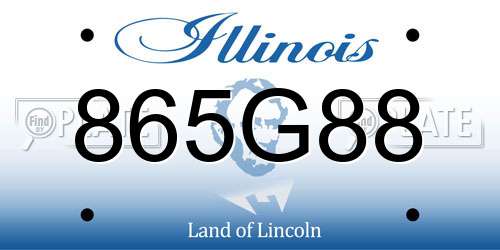 865G88 Illinois License Plate