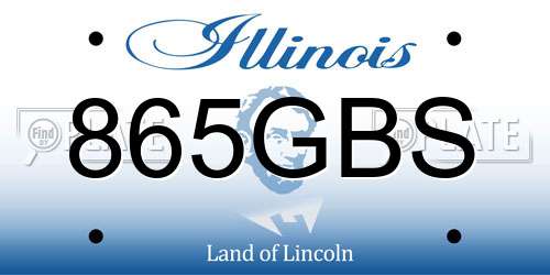 865GBS Illinois License Plate