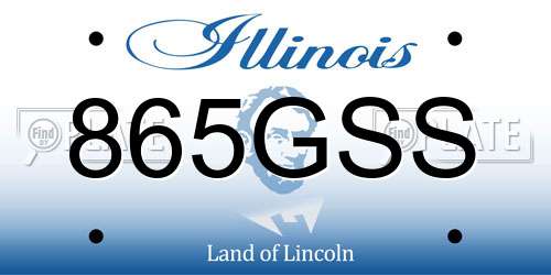 865GSS Illinois License Plate
