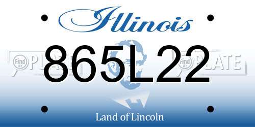 865L22 Illinois License Plate