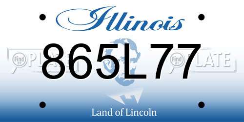 865L77 Illinois License Plate