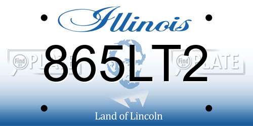 865LT2 Illinois License Plate