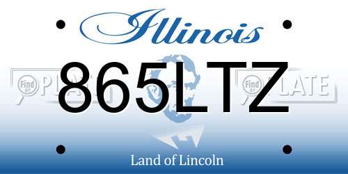 865LTZ Illinois License Plate