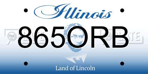 865ORB Illinois License Plate