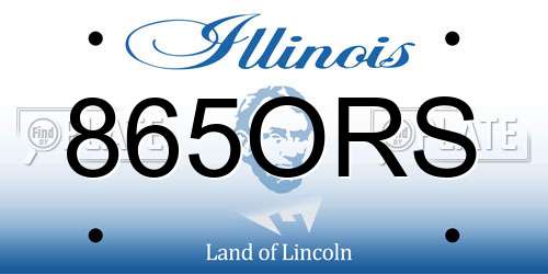 865ORS Illinois License Plate