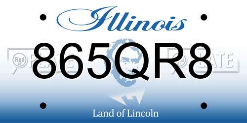 865QR8 Illinois License Plate