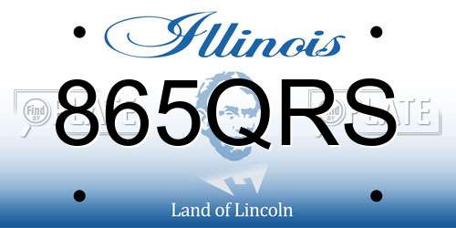 865QRS Illinois License Plate
