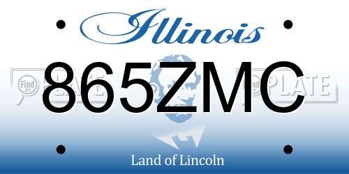865ZMC Illinois License Plate
