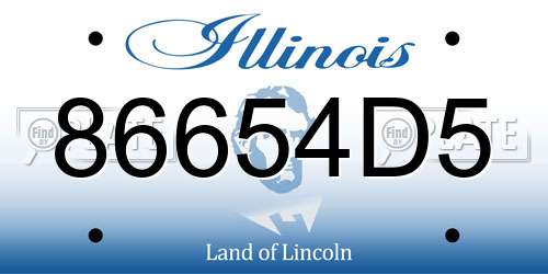 86654D5 Illinois License Plate