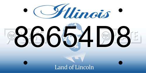 86654D8 Illinois License Plate