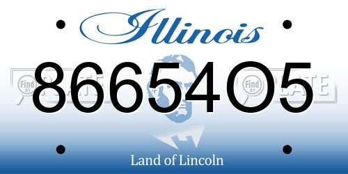 86654O5 Illinois License Plate