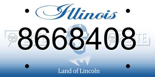 8668408 Illinois License Plate