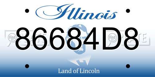 86684D8 Illinois License Plate