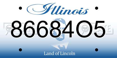 86684O5 Illinois License Plate