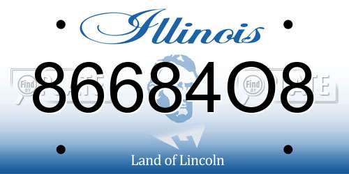 86684O8 Illinois License Plate
